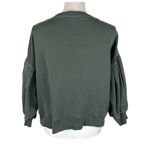 Something Navy Greta Henley Sweater Green Pullover Puff Sleeve Size Small - Picture 5 of 8